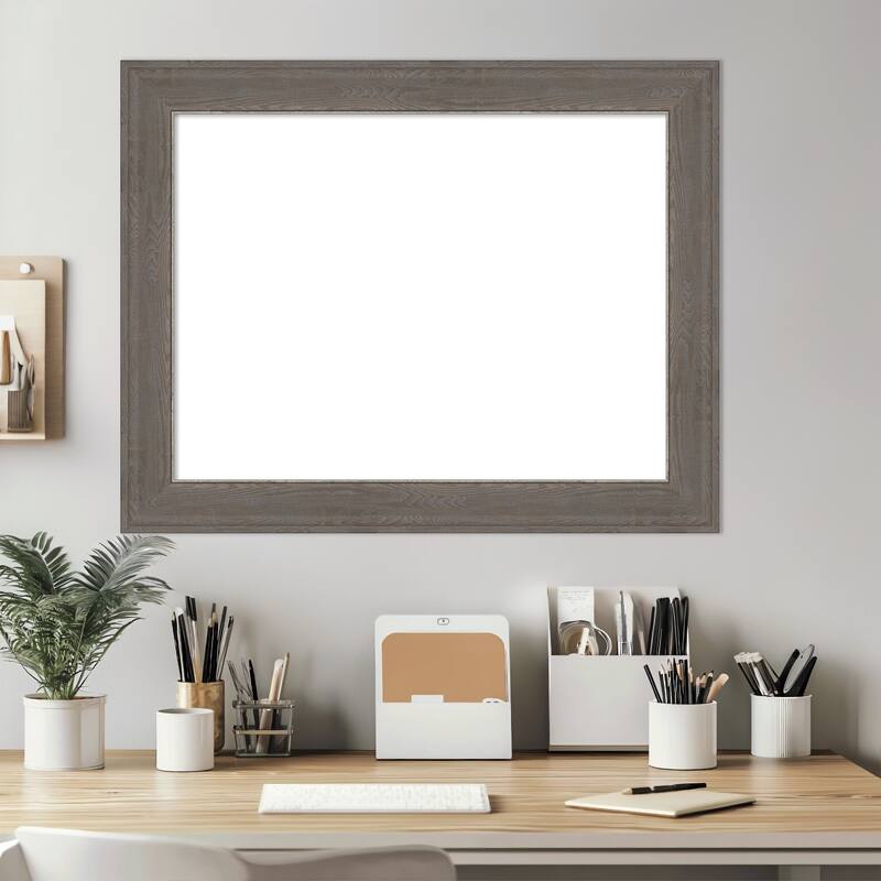 Amanti Art Alta Brown Grey Framed Dry Erase Magnetic Board
