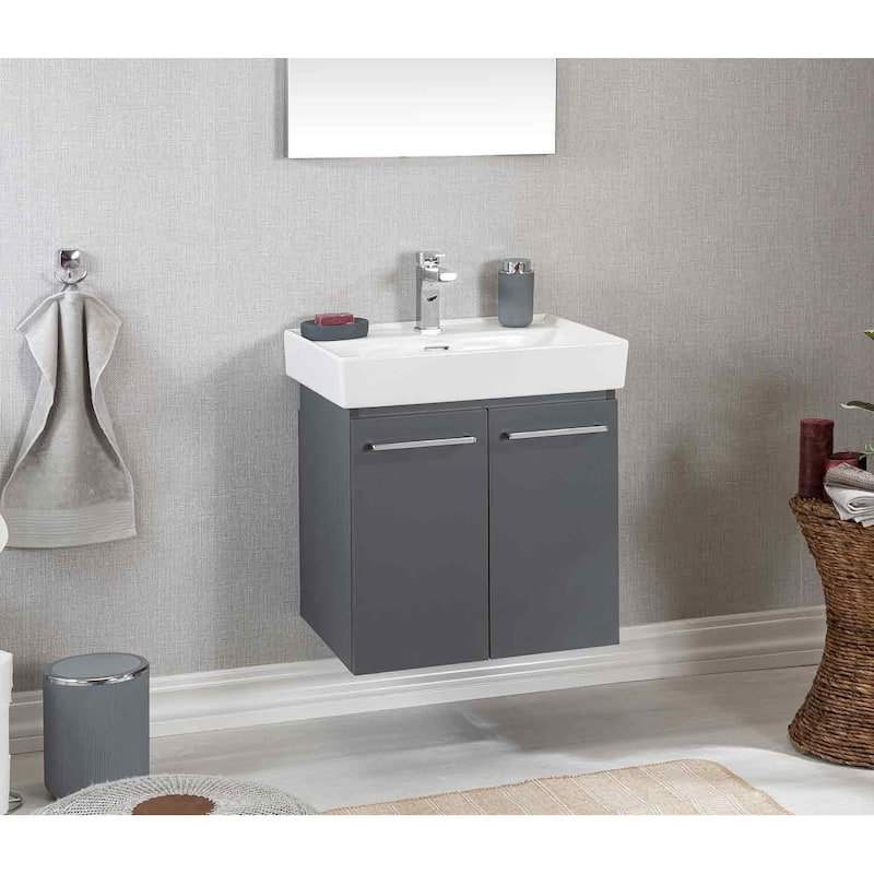 Vita Collection 24'' Carbon Gray Bathroom Vanity