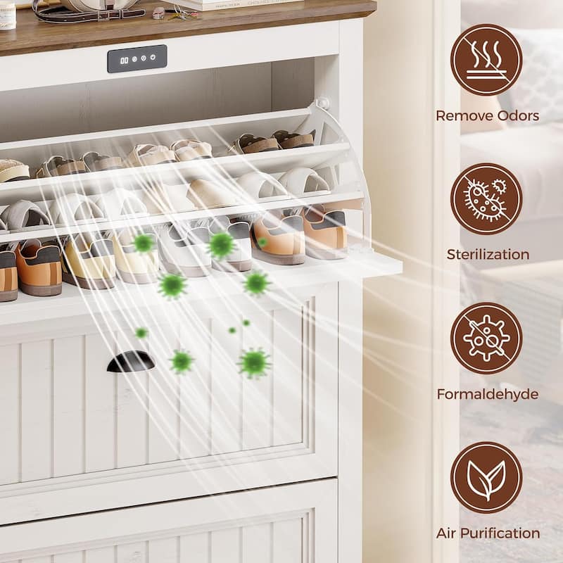 Shoe Storage Cabinet with Large Flip Drawers Shoe Rack Cabinet