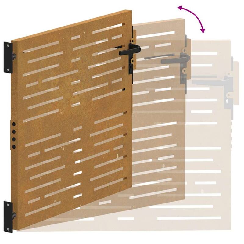 vidaXL Garden Gate 39.4x39.4" Corten Steel Square Design - 43.3 x 41.3"