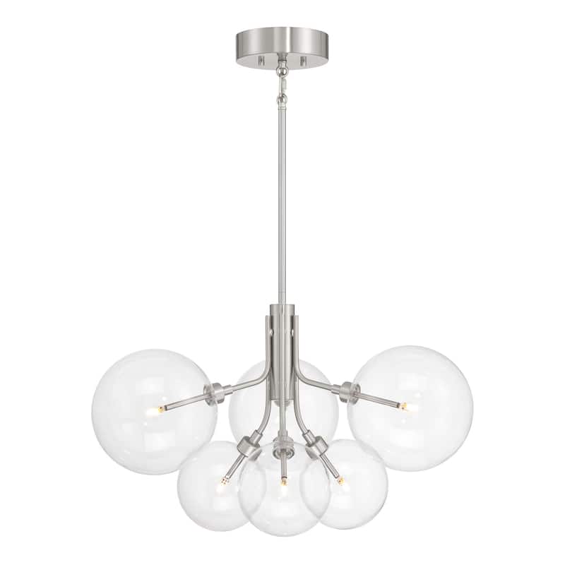 Bellevue SHCH44131 6 Light 27" Wide LED Chandelier with Clear Glass