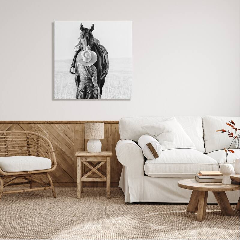 Stupell Cowboy Petting Horse Canvas Wall Art Design by PBurchettePhoto