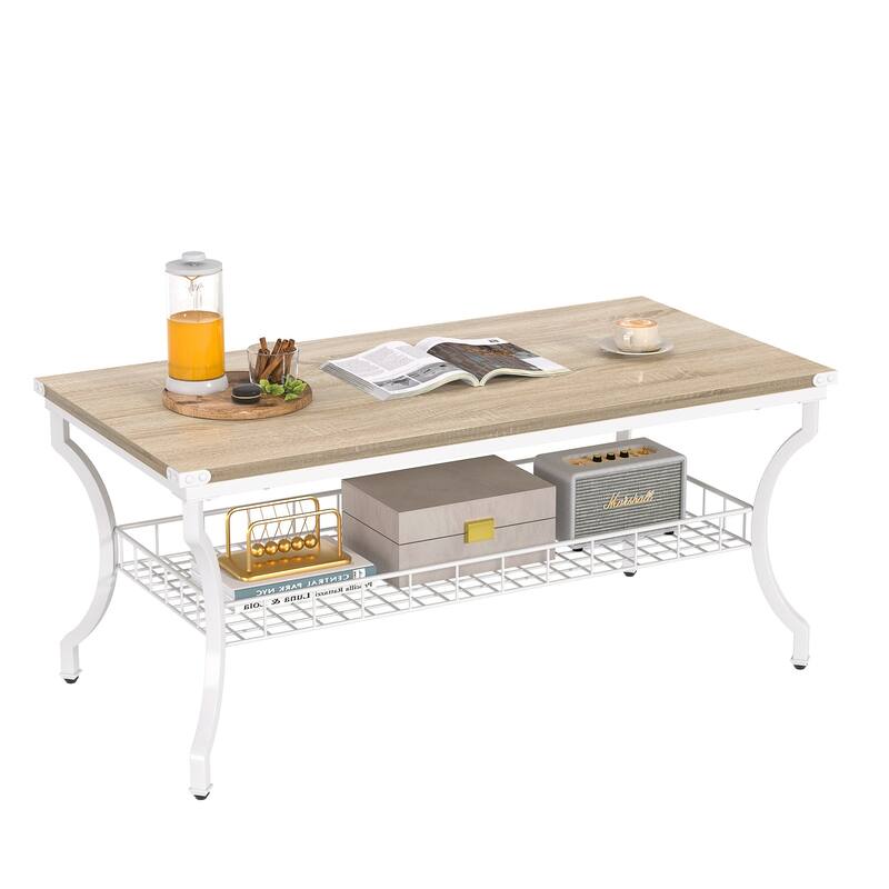 VECELO Mid Cectury 3-pieces Coffee Table Set, 3-Piece Living Room Table Set(Set of 3)