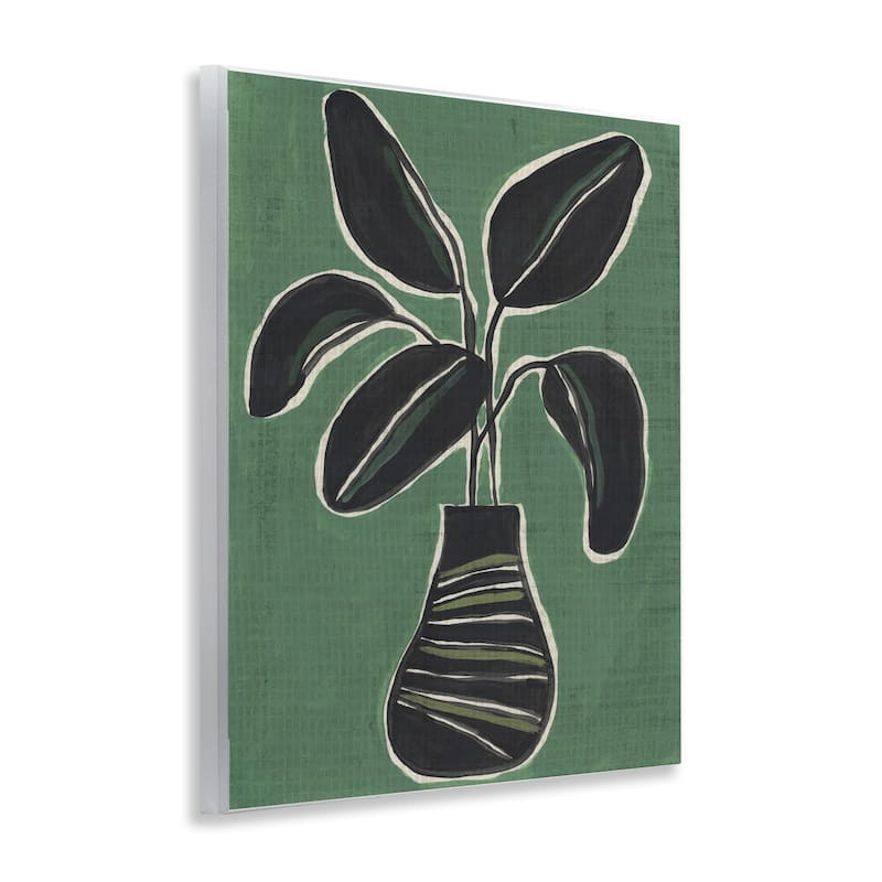 Stupell House Plant on Green Wall Plaque Art Design By June Erica Vess