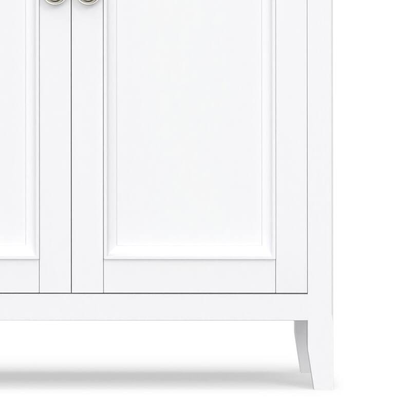 WYNDENHALL Halifax SOLID WOOD 66" Wide Transitional Wide 4Door Storage Cabinet - 18"d x 66" w x 34"h