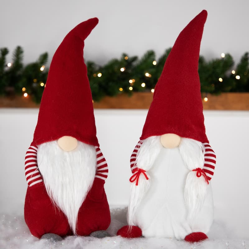 Plush "Hands in Pocket" Boy Gnome Christmas Figure - 20" - Red and White