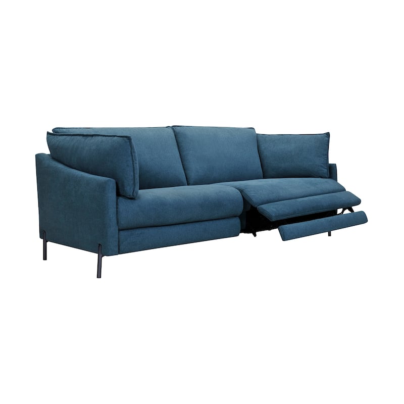 Juliett Blue or Grey 80" Upholstered 3 Seater Power Footrest Cloud Sofa Couch
