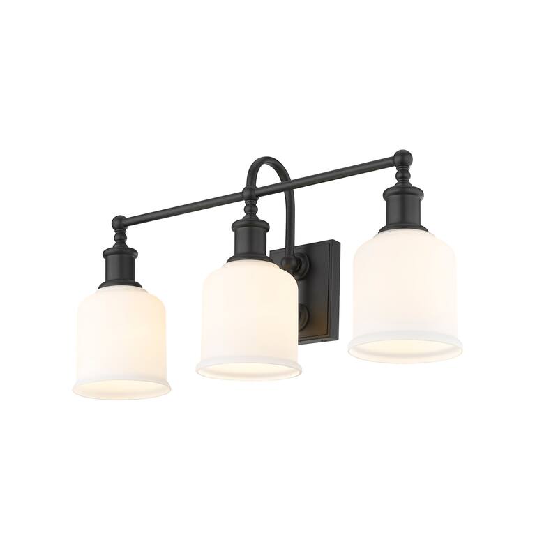Bellevue ZBF35554 Georgia 3 Light 24" Wide Vanity Light - Matte Black / White Glass