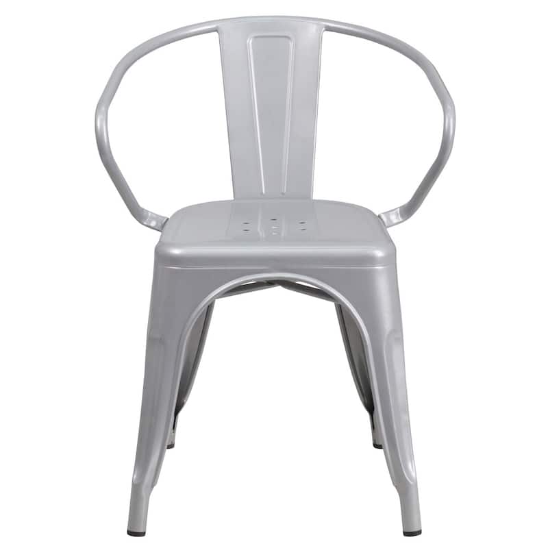 4 Pack Metal Indoor-Outdoor Chair with Arms