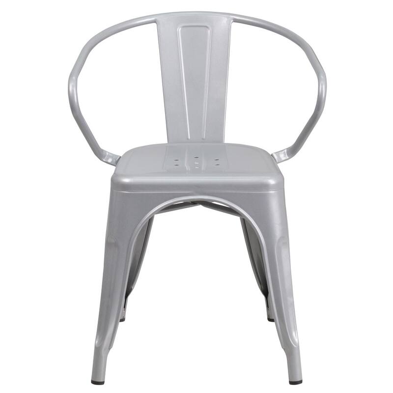 Metal Indoor-Outdoor Chair with Arms
