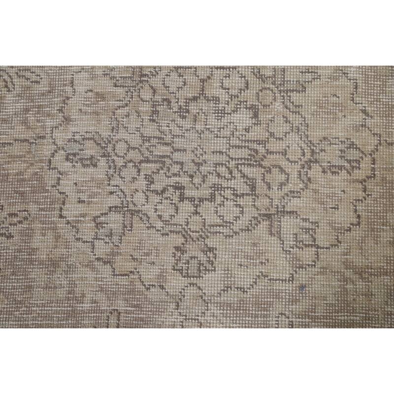 Hand Knotted Oriental 100% Wool Carpet Traditional Floral Beige & Ivories Tabriz Area Rug - 9' 7'' X 6' 7''