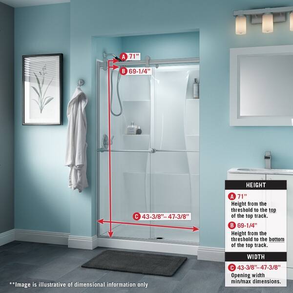 Shop Delta Sd3276527 Windemere 71 High X 47 3 8 Wide Sliding
