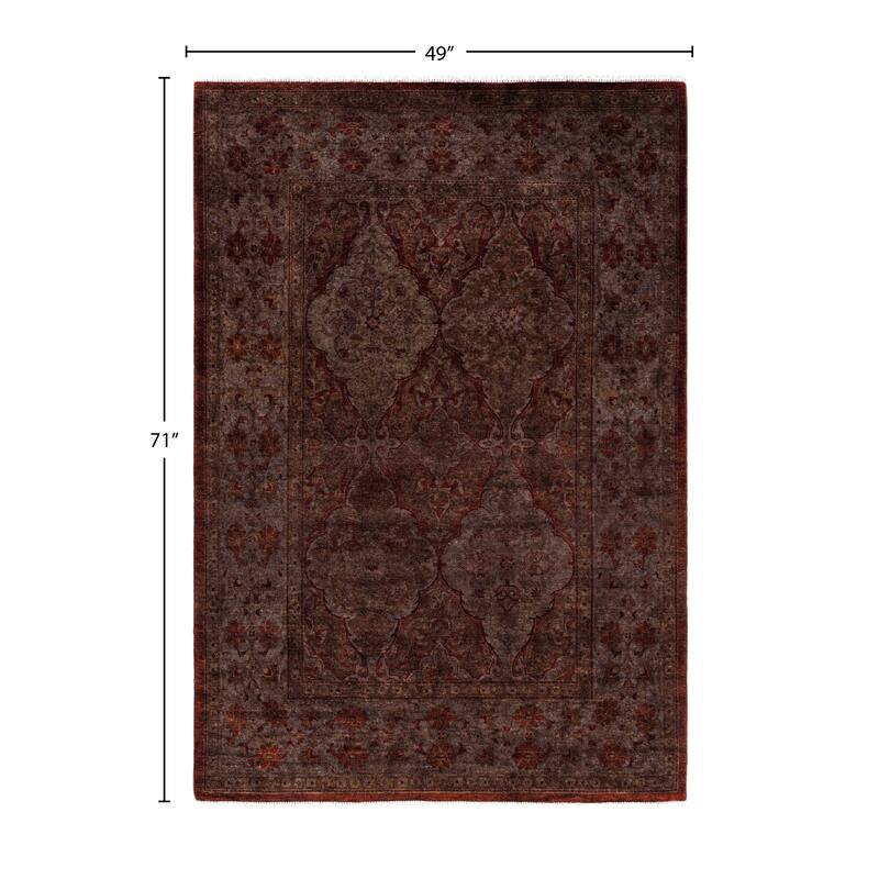 Overdyed One-of-a-Kind Hand-Knotted Area Rug - Brown - 4' 1" x 5' 11"