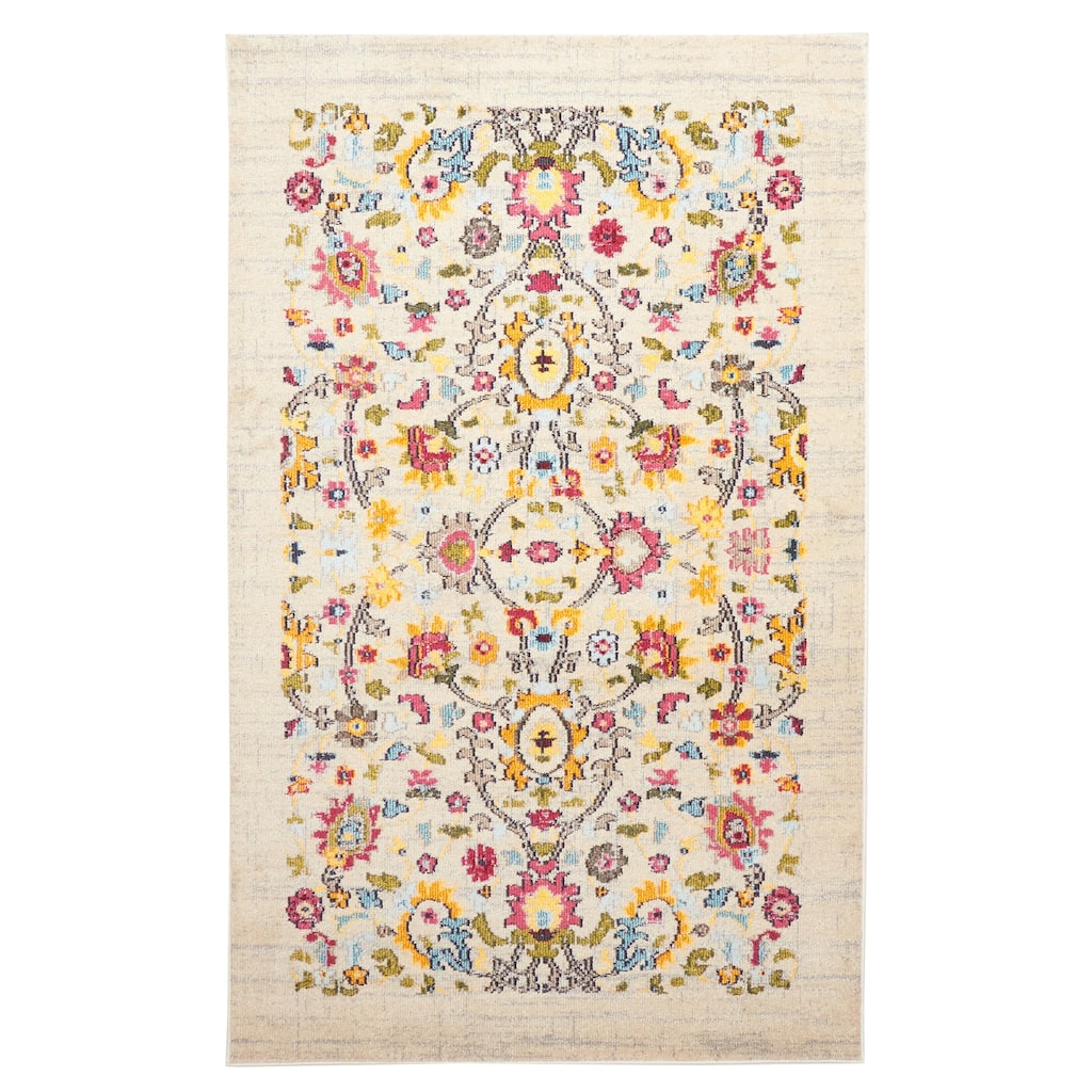 ECARPETGALLERY Machine Made Rosa Ivory Area Rug