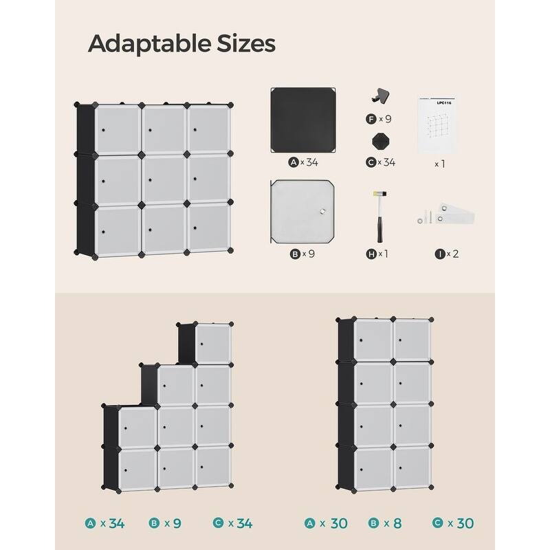 Modern Multi-Cube Storage Rack with Strong ABS Connectors and Secure Door Hooks for Tight Closure