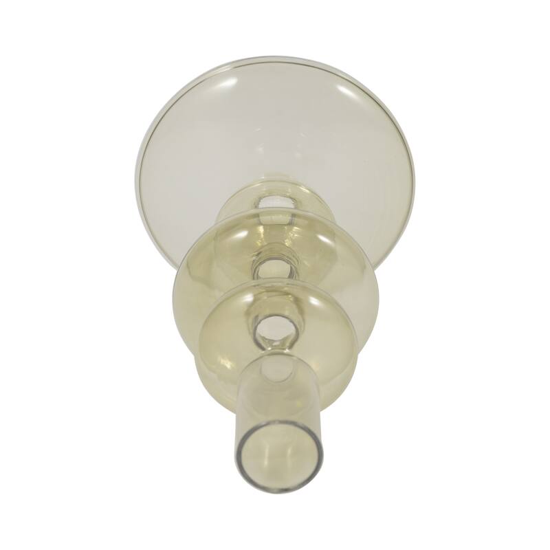 Sculptural Glass Candle Holder with Rounded Accent Base - Modern Tabletop Candle Holder for Any Room