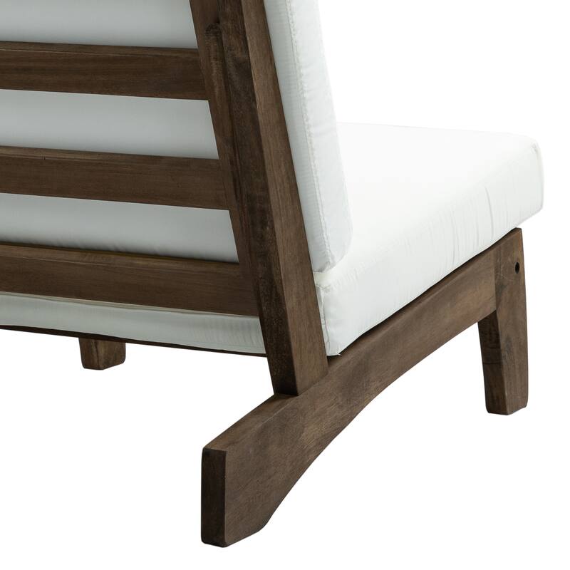 Sectional Wood Furniture 2 Seat Armless Patio Sofa