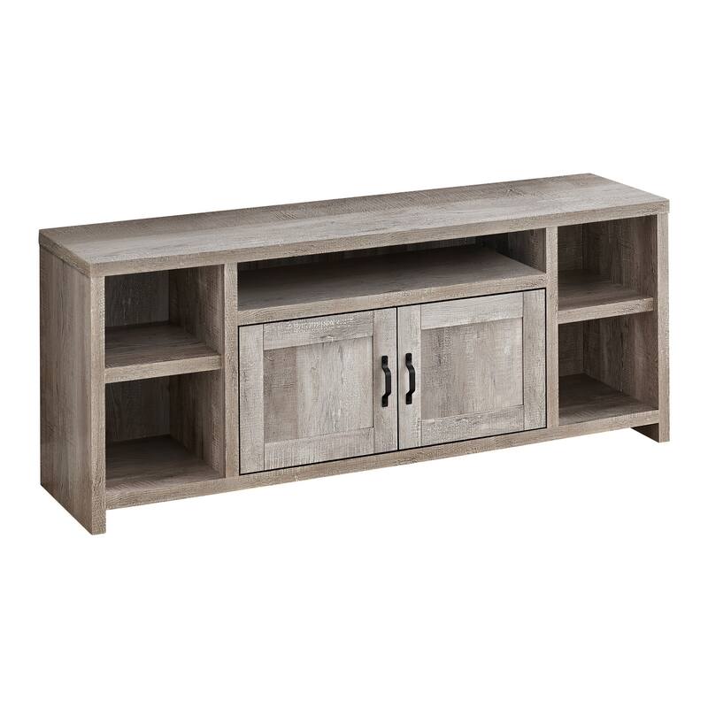 60-Inch TV Console, Media Entertainment Center with Adjustable Shelves & Hidden Storage, Farmhouse Style - Taupe