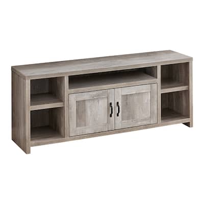 60-Inch TV Console, Media Entertainment Center with Adjustable Shelves & Hidden Storage, Farmhouse Style