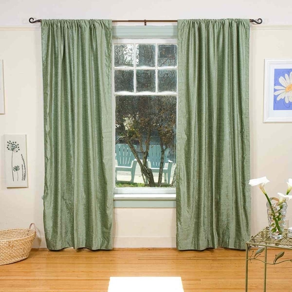 Olive Green Rod Pocket Velvet Curtain / Drape / Panel - Piece. Opens flyout.