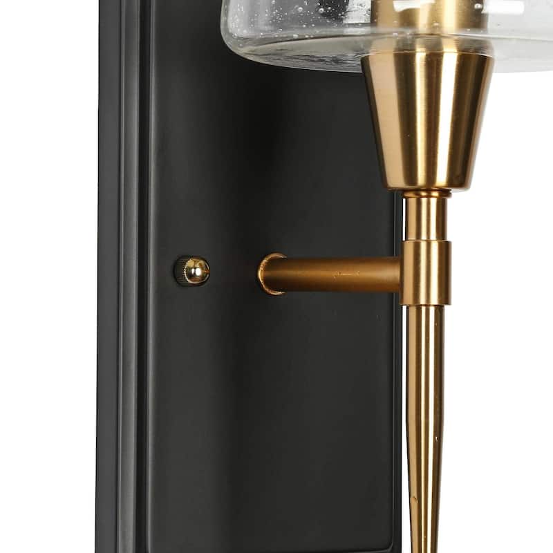 Modern Black Gold 1-Light Wall Sconce Traditional Dimmable Bathroom Vanity Light