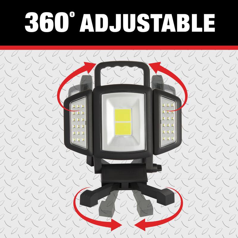 Bell + Howell Bionic Rechargeable 1000 Lumens Waterproof Multi-Directional Work Light  - Black