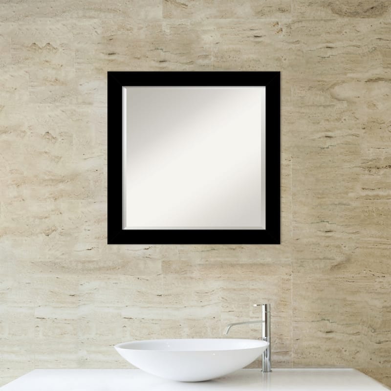 Brushed Beveled Framed Bathroom Vanity Wall Mirror - Brushed Black
