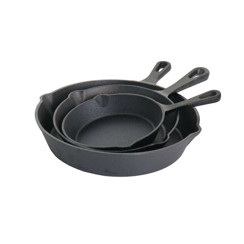 MegaChef PreSeasoned 3 Piece Cast Iron Skillet Set Bed Bath & Beyond