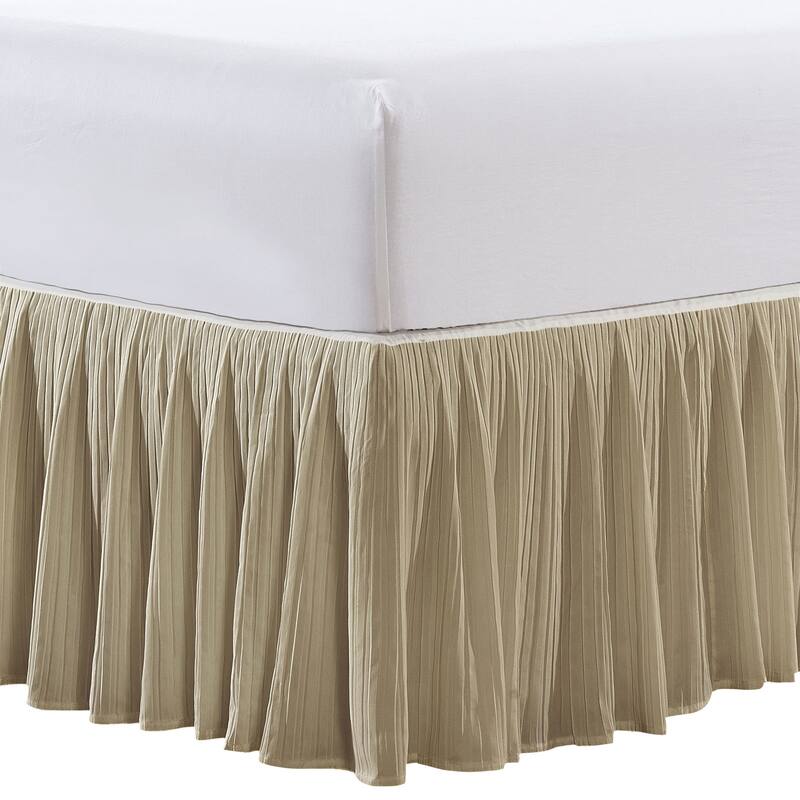 Serenta Pleated Bedskirt 18" Drop - 32 Color Options - King - nomad