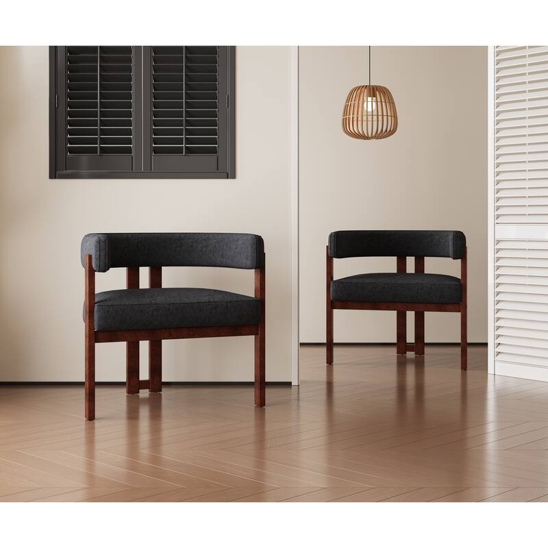 Chenille Barrel Chair Set Set of 2