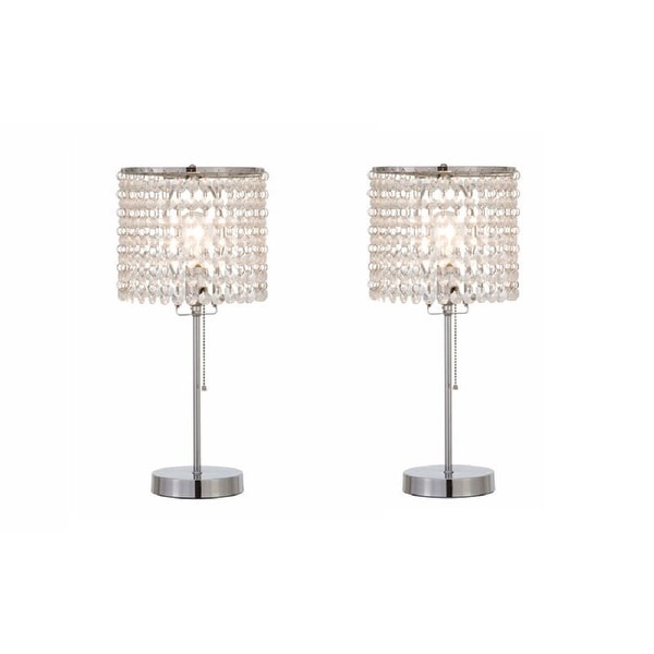 Q-Max 19"H Crystal Inspired Table Lamp (Set of 2). Opens flyout.
