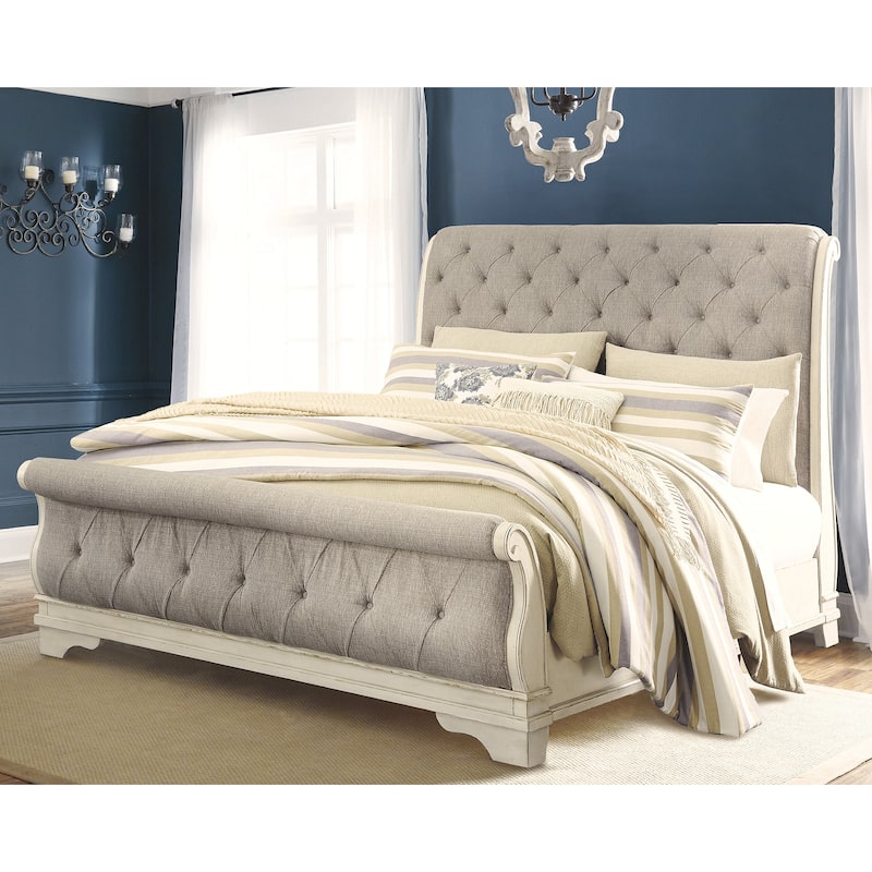 Signature Design by Ashley Realyn White/Gray Sleigh Bed - California King