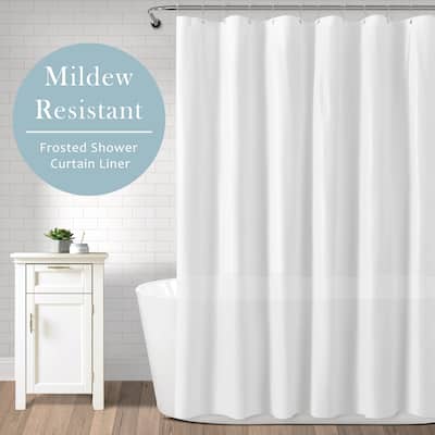 Lush Decor Peva Frosted Mildew Resistant Shower Curtain Liner With Grommets White Single