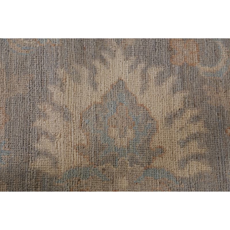 Hand Knotted Oriental 100% Wool Carpet Transitional All-Over Greys & Charcoal Oushak Area Rug - 13' 10'' X 10' 1''