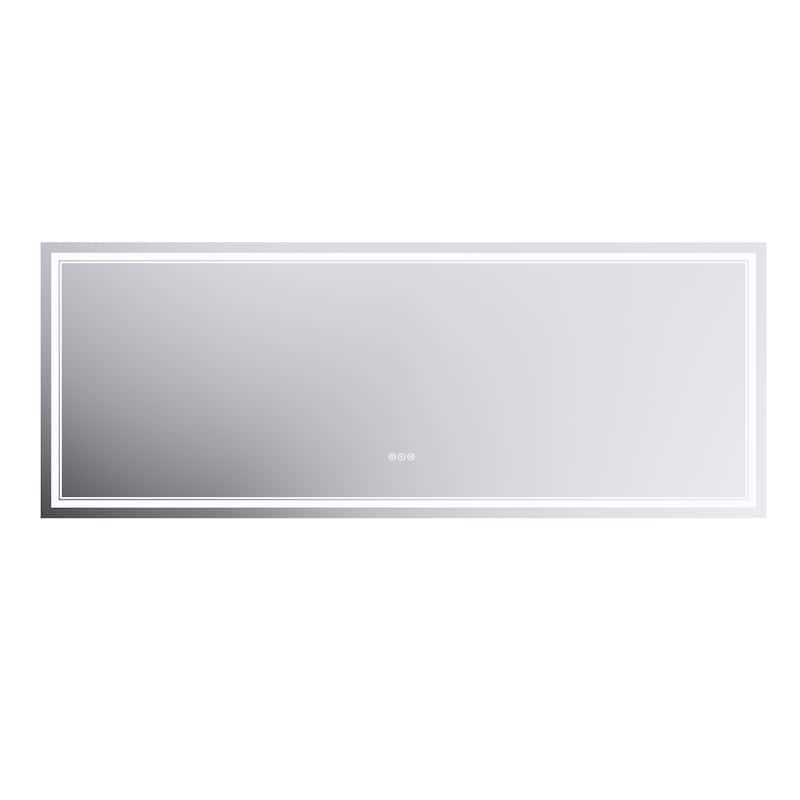 32''×84'' Wall-Mounted Bathroom Vanity LED Mirror with Anti Fog, Dimmable Touch Button, Front and Back Light