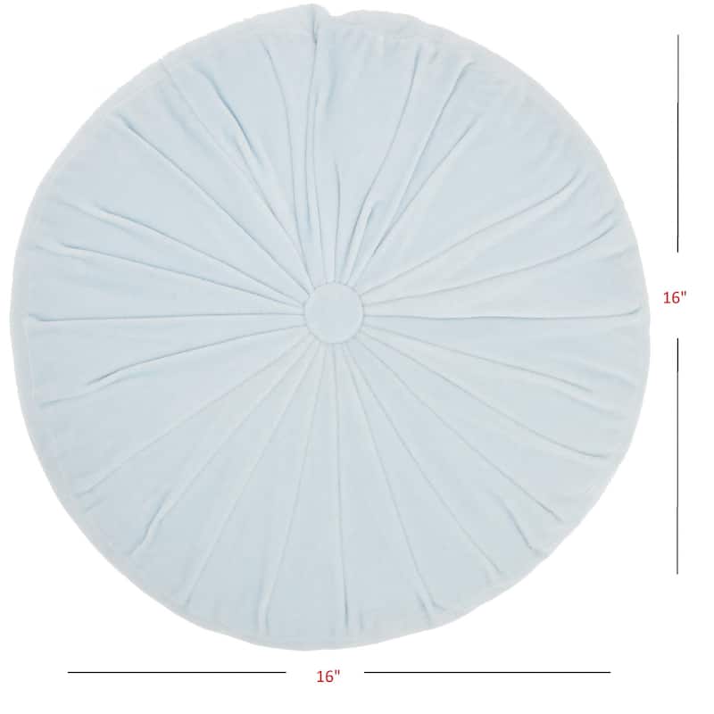 HomeRoots 16" X 16" Light Pink Round Velvet Throw Pillow