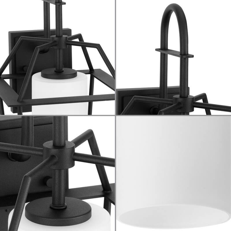 Chilton Collection One-Light New Traditional Textured Black Etched Opal Glass Outdoor Wall Lantern