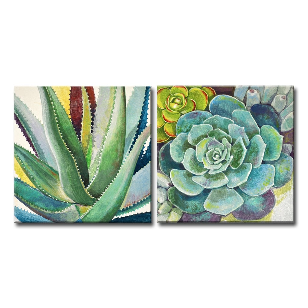 'Brilliant Succulents I/II' Wrapped Canvas Wall Art Set by Norman Wyatt Jr.