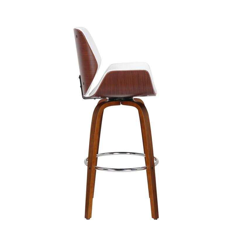 Porthos Home Miller Swivel Faux Leather Mid-Century Counter Stool