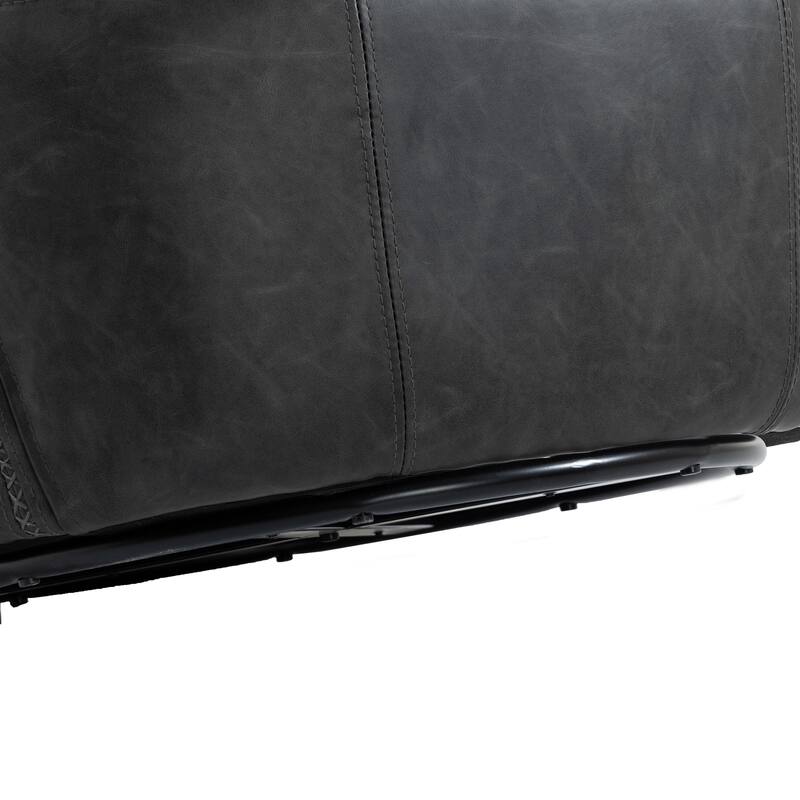 2 Set Faux Leather Club Swivel Barrel Accent Chair