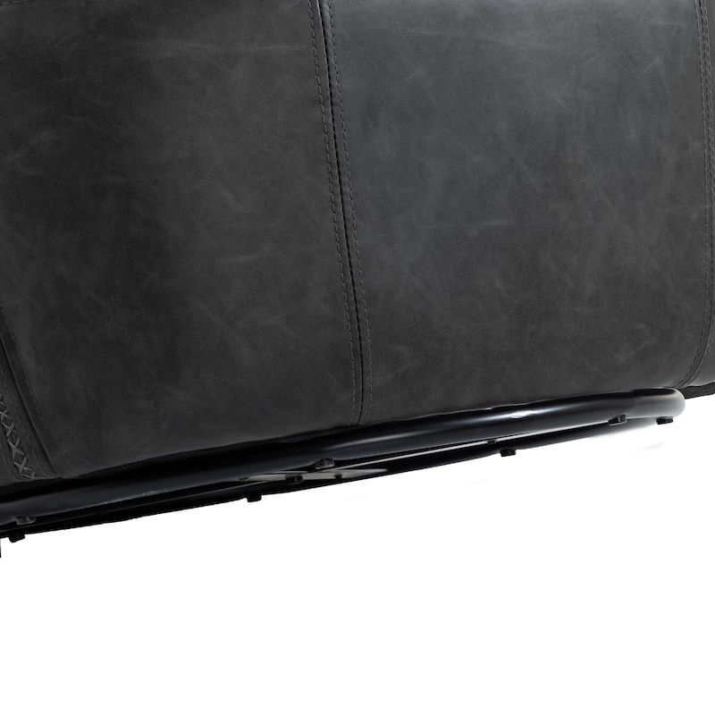 Faux Leather Swivel Barrel Accent Chair for Living Room