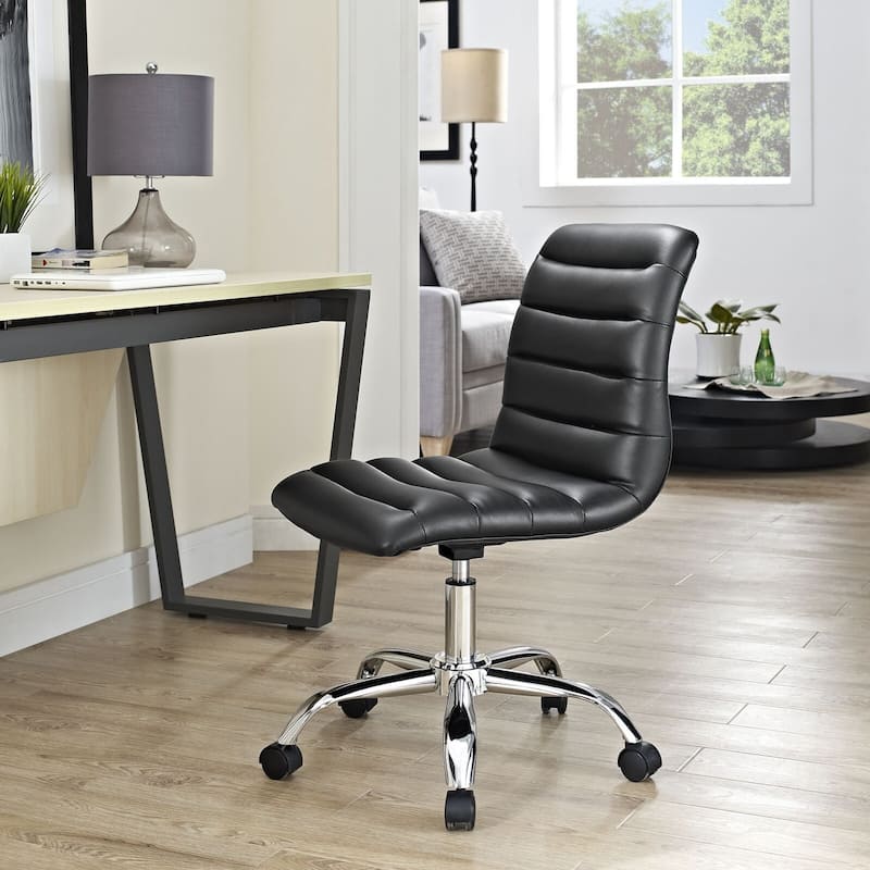 Ripple Armless Mid Back Vinyl Office Chair