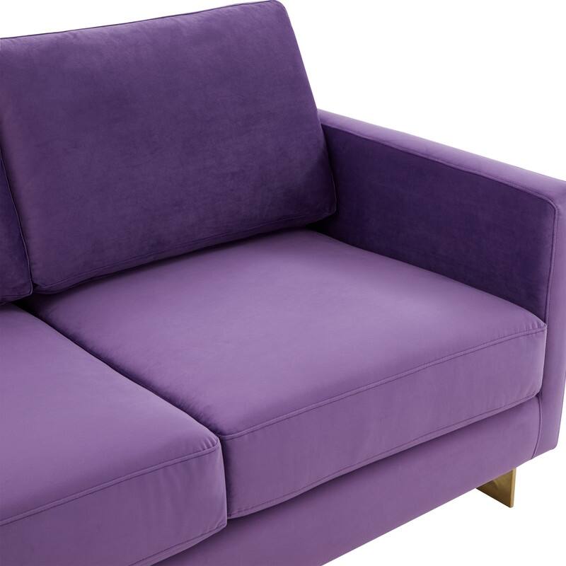 Lincoln Velvet 2-Seater Sofa with Foam Cushions Pocket Spring Stainless Steel Base Removable Cushion Fully Assembled