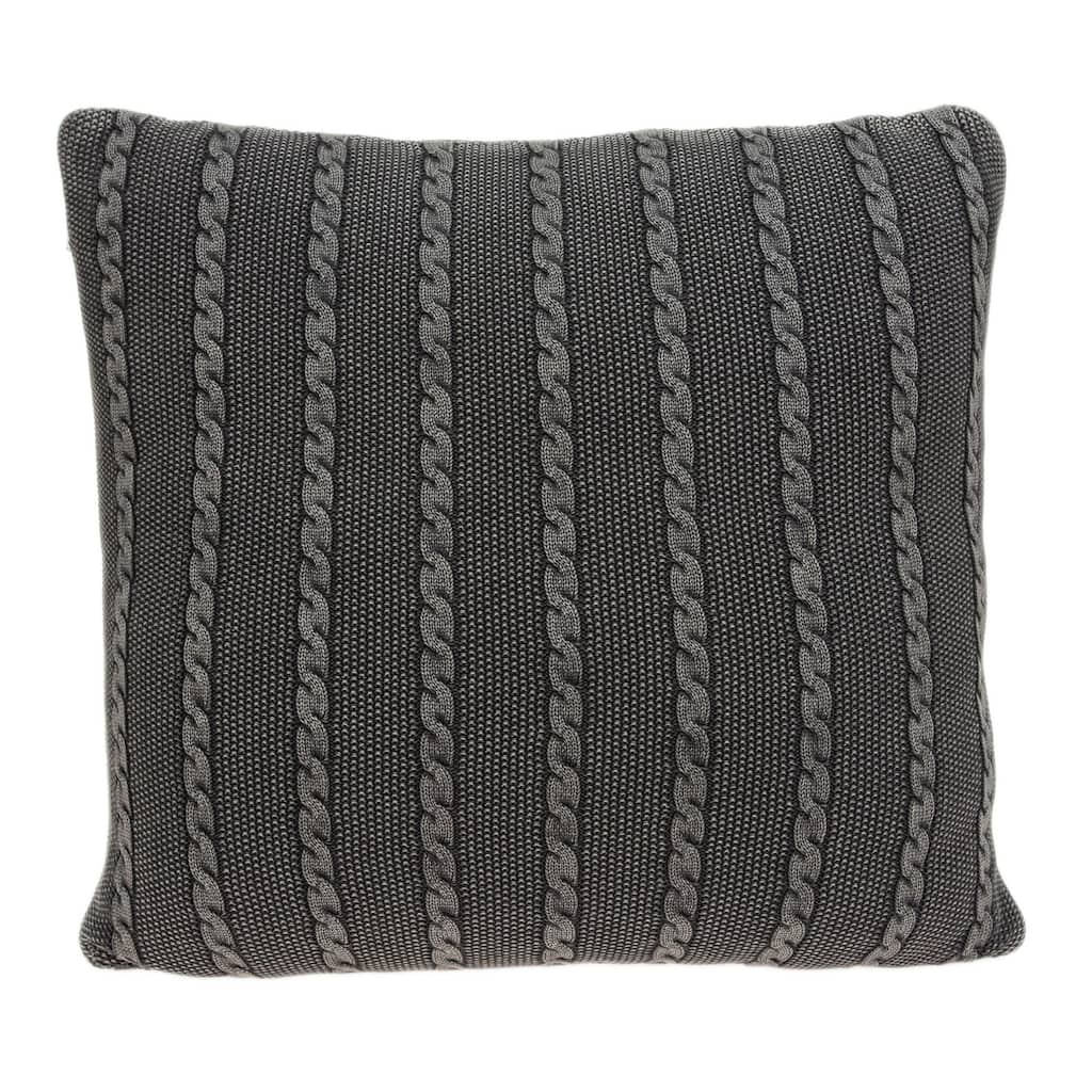 Striped Square Throw Pillow - 18" - Charcoal Black