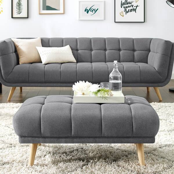 Shop Carson Carrington Indor Modern Tufted Fabric Rectangle Ottoman On Sale Overstock 28906072