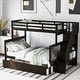 preview thumbnail 2 of 17, Twin over Full Bunk Bed with Drawer, Storage and Guard Rail, Espresso