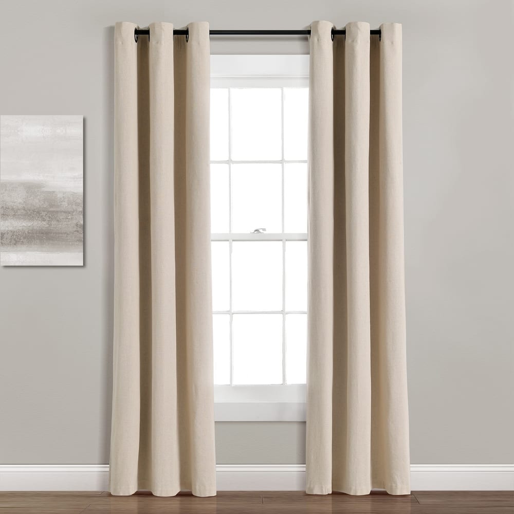 Lush Decor Insulated Grommet Blackout Linen Window Curtain Panel Single