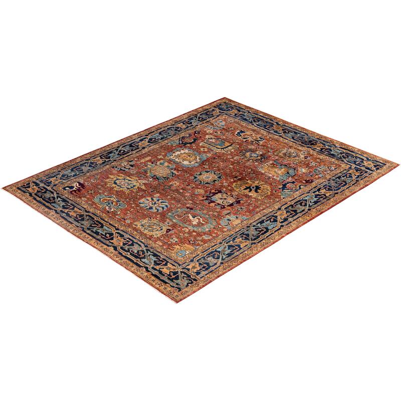 Serapi One-of-a-Kind Hand-Knotted Area Rug - Orange - 8' 1" x 10' 1"