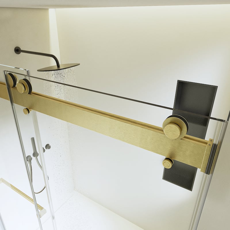 56"-60" x 76" Frameless Double Sliding Shower Door