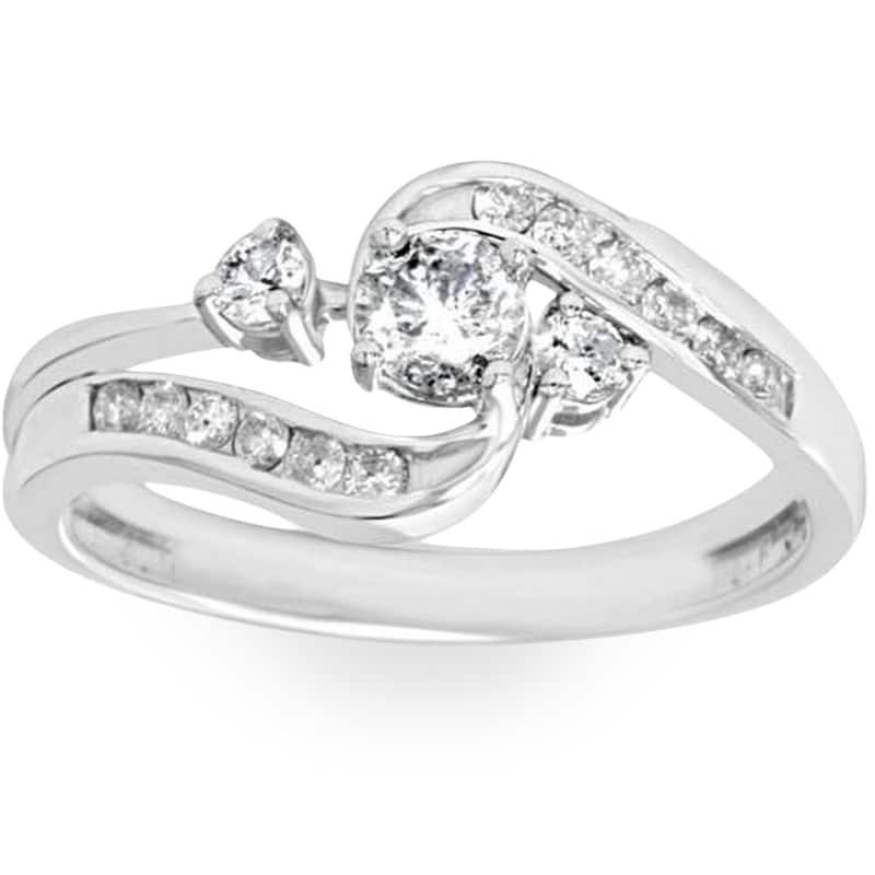1/2ct Twist Diamond Engagement Wedding Ring Set White Gold